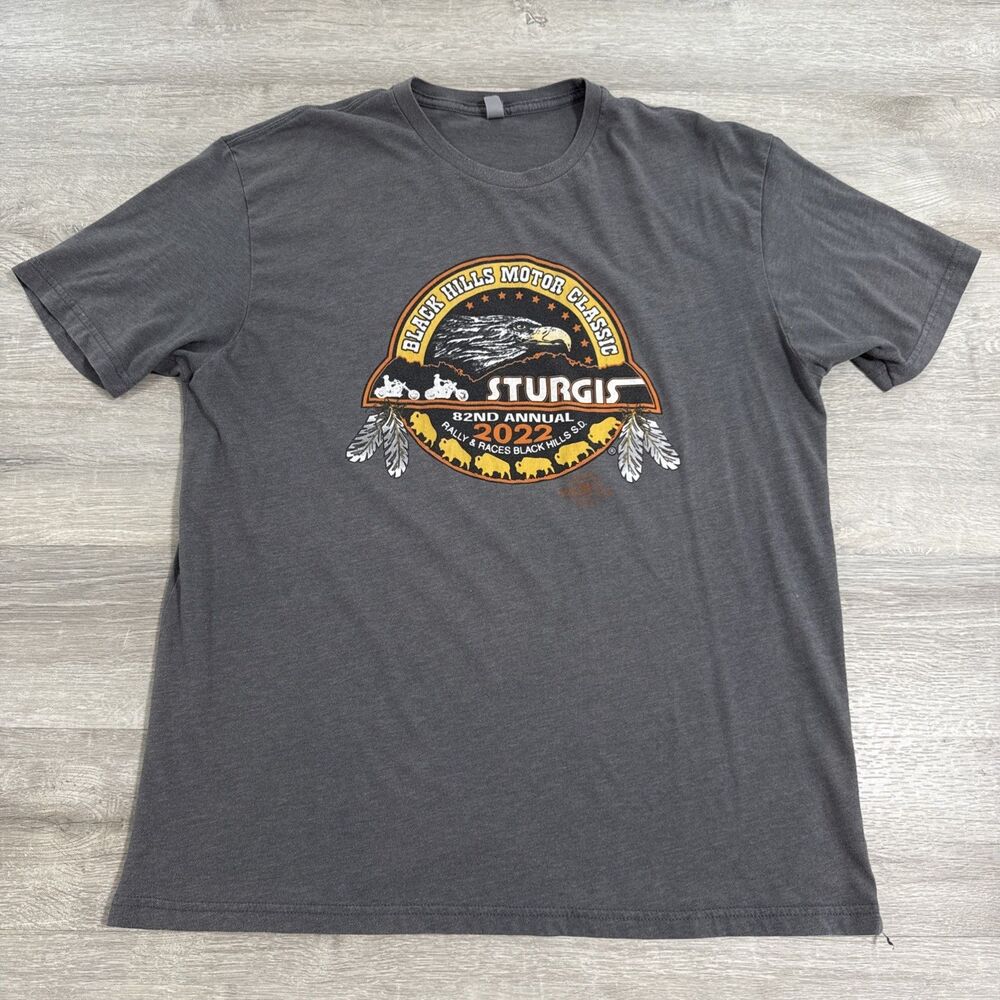 Sturgis Shirt Men’s XL Gray 2022 82nd Motorcycle Rally Black Hills Motor Classic